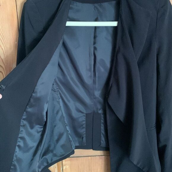 Alice + Olivia black long draped collar tuxedo style blazer - Picture 7 of 13